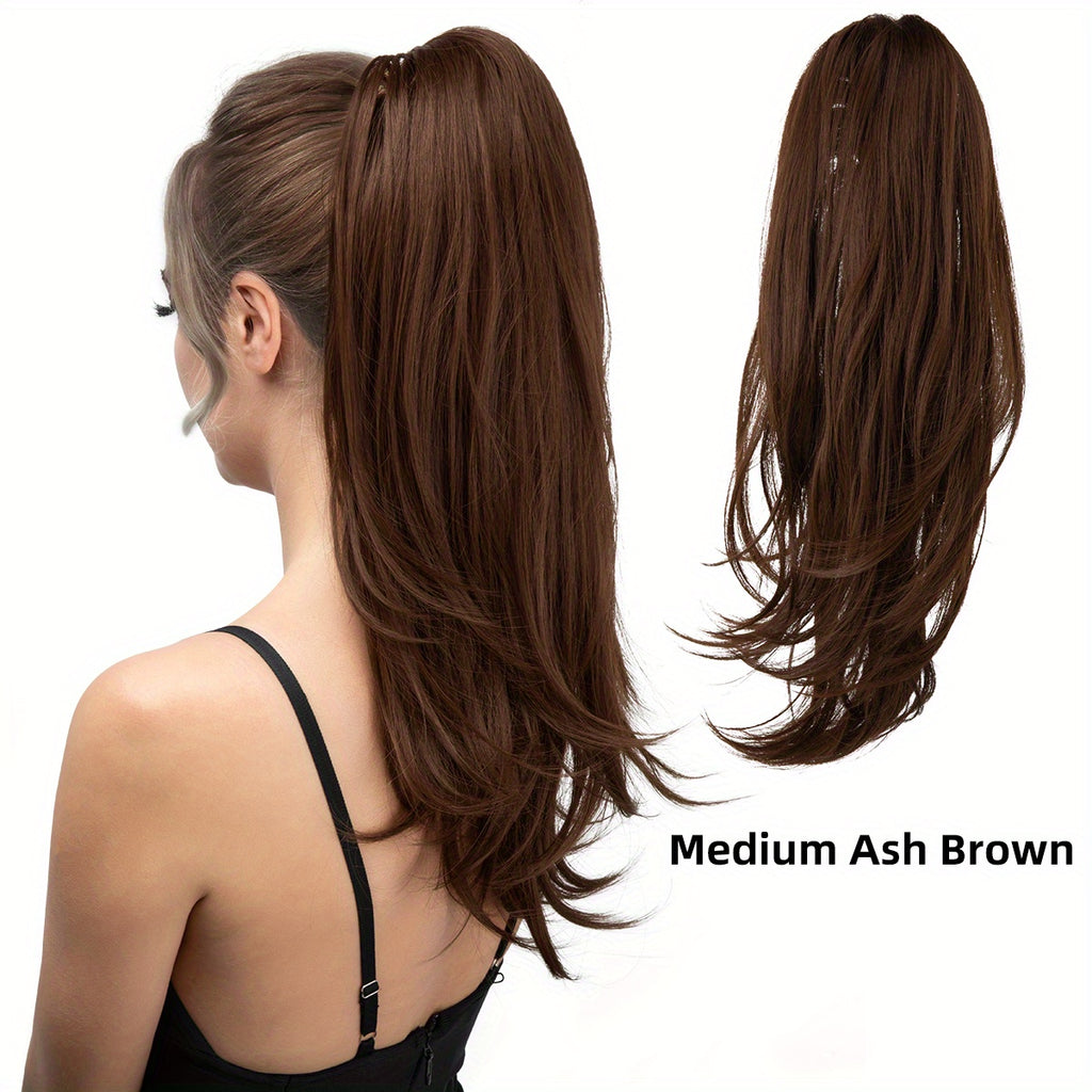 180° Rotating Claw Clip Ponytail Extension for Women - Easy-to-Wear Synthetic Curly Wave Hairpiece, Natural Look with High-Temperature Fiber, Versatile Styling for All Hair Types, Versatile Hairpiece | Curly Wave Design | Secure Fit Clip