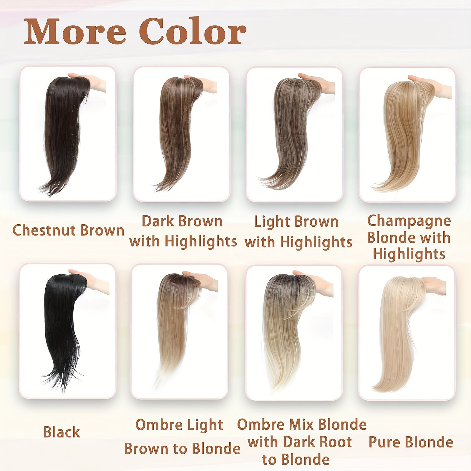 Elegant Clip-In Bangs for Women, 360° Coverage Blonde Hair Extensions with Dark Roots, French Style Straight Hair Bangs for Daily Wear, Hairpieces