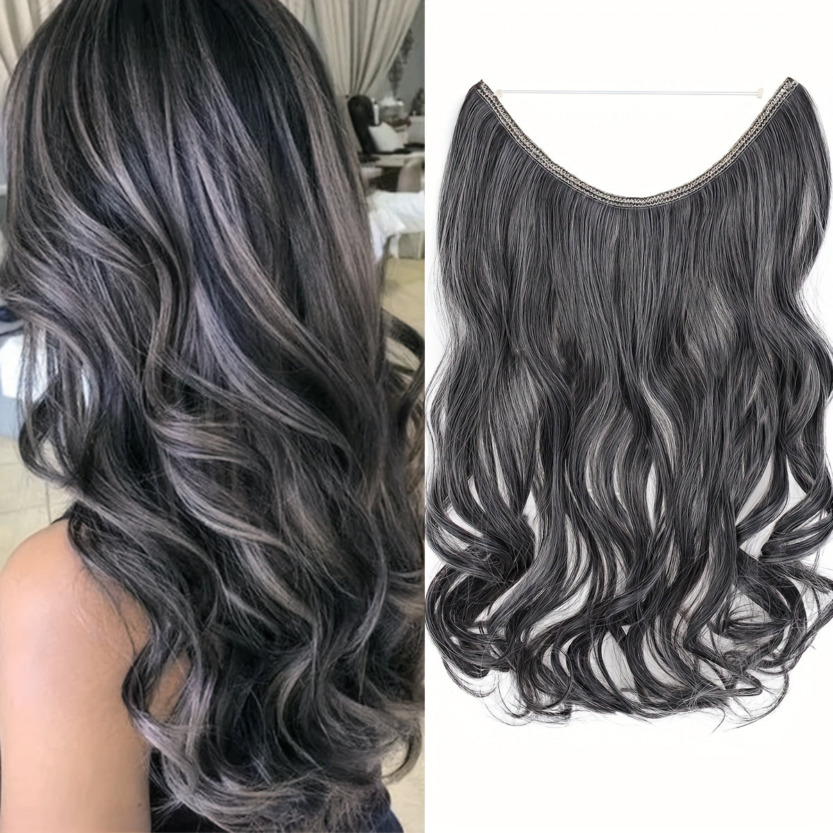 Hair Extensions Invisible Hair Extensions Secret Hidden Wire Long Curly Hair Pieces For Women Synthetic Halloween Christmas