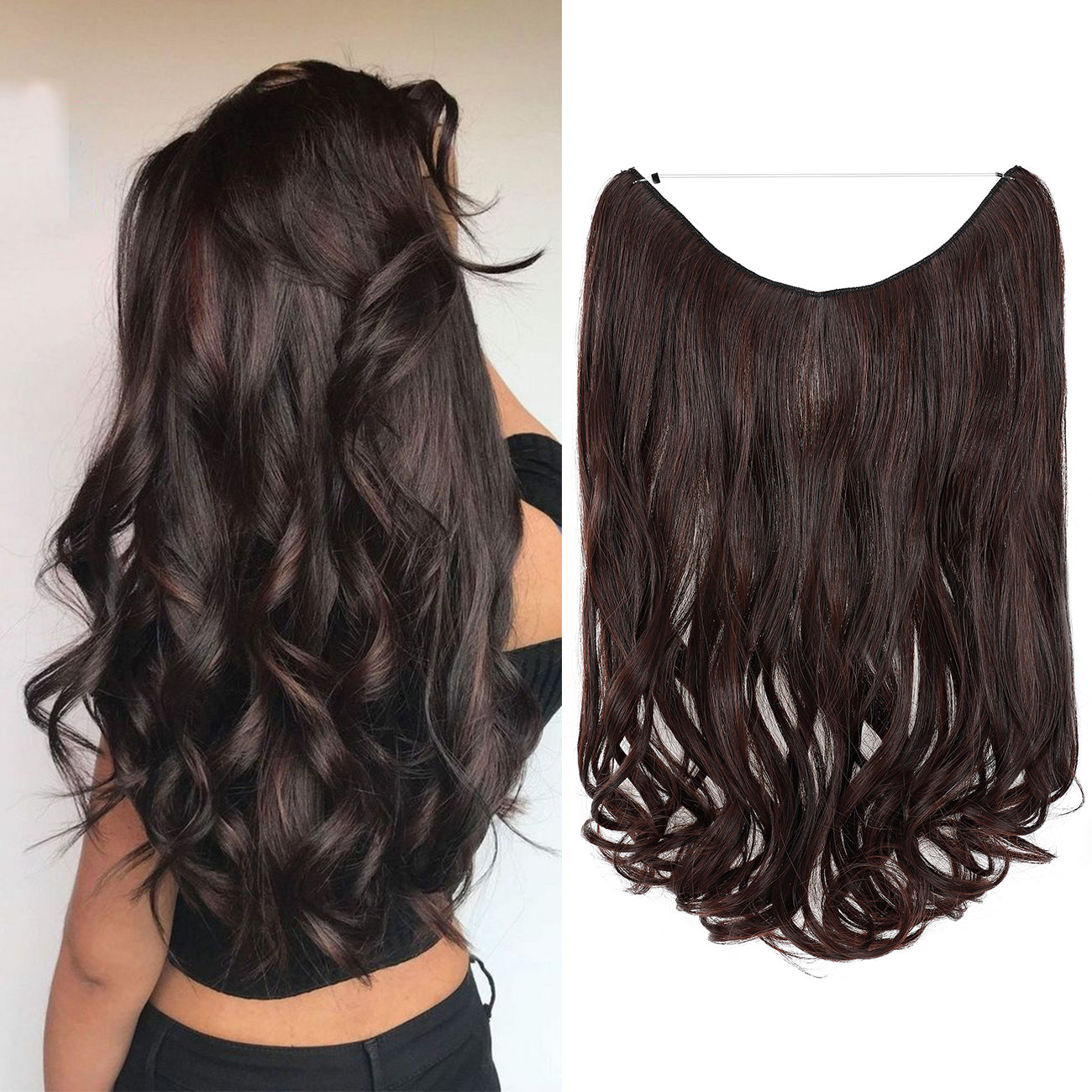 Hair Extensions Invisible Hair Extensions Secret Hidden Wire Long Curly Hair Pieces For Women Synthetic Halloween Christmas