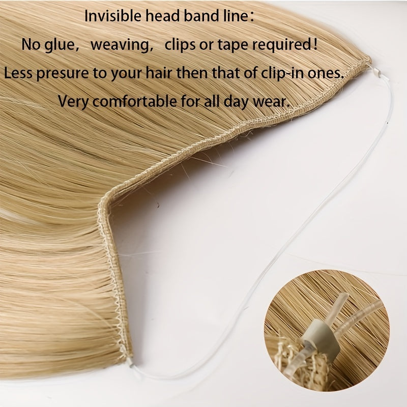 Invisible Wire Women's Hair Extensions - Easy-Clip Curly Synthetic Hairpieces, Comfortable & Natural-Looking for Full-Body Curls