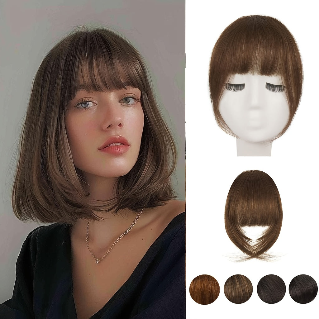 Clip-in Bangs 100% Human Hair Fringe Clip on Natural Hair Extensions Daily Party Fringe French Clip In Thick Natura Full Bangs