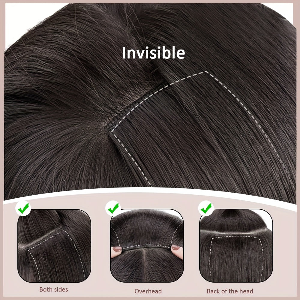4pcs with 8 Clips Straight Clip In Hair Extensions 100% Real Human Hair Color 1B# 30.48-45.72 cm Double Weft Invisiable Clip Hair Extensions Remy Natural Human Hair for Women Girl Daily Full Head Use