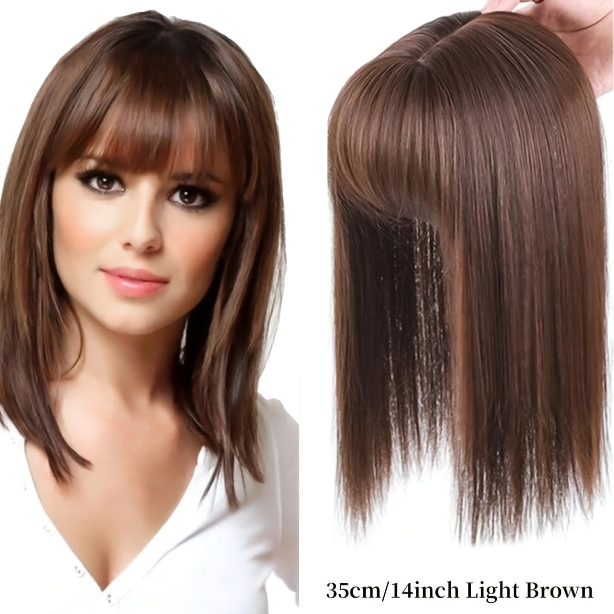 Seamless 3D Clip-In Bangs - Natural Look Straight Synthetic Hair Pieces for Women, Invisible White Hair Cover, Hair Clips