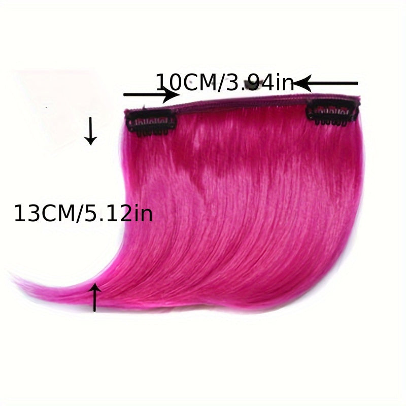 Colorful Fake Air Bangs Hair Clip-In Extension Synthetic Fiber Fringe False Hairpiece For Women For Music Festival Halloween Christmas
