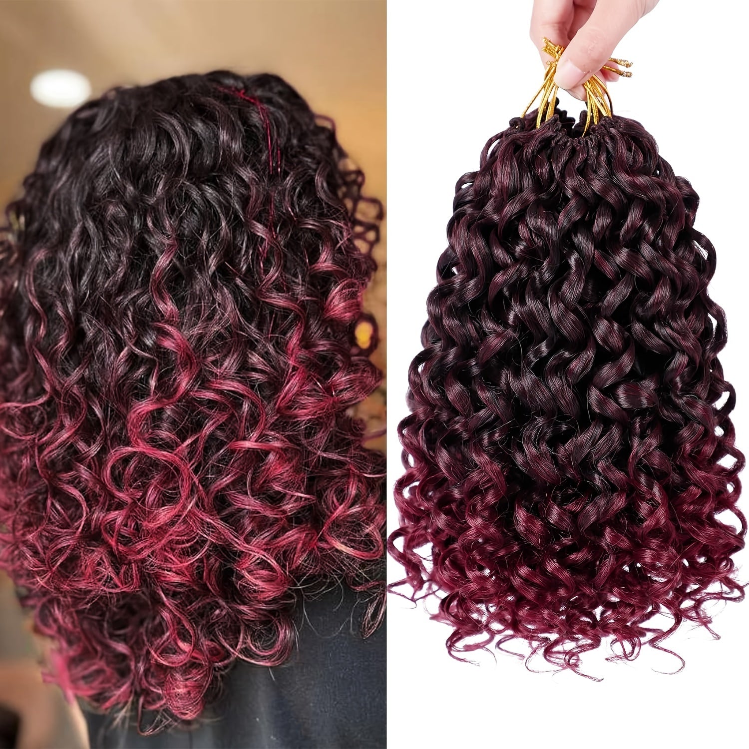 4 Packs Curl Crochet Hair Short Curly Crochet Hair For Women Water Wave Beach Curl Deep Twist Crochet Braids Synthetic Braiding Hair Extensions