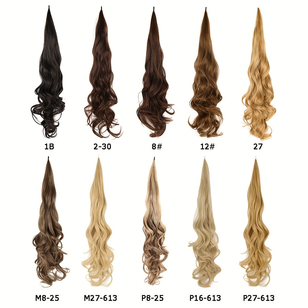 Ponytail Extension 81.28 cm Flexible Wrap Around Ponytail Hair Extensions Long Curly Pony Tails Hair Extensions Wavy Hair Ponytails Hairpieces for Women