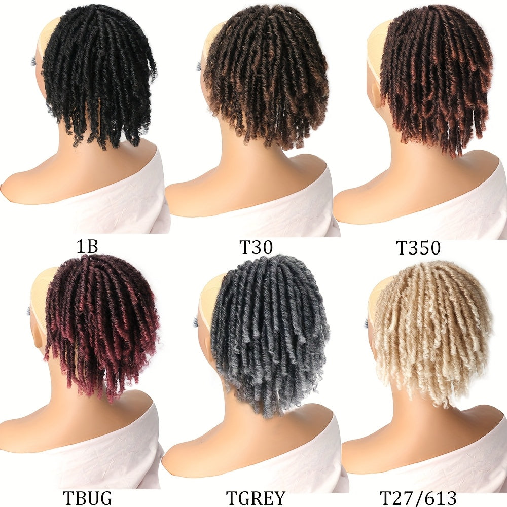 15.24 cm Short Dreadlocks Drawstring Ponytail Hair Extensions Synthetic Faux Locs Clip In Pony Tail Hair Piece for Women