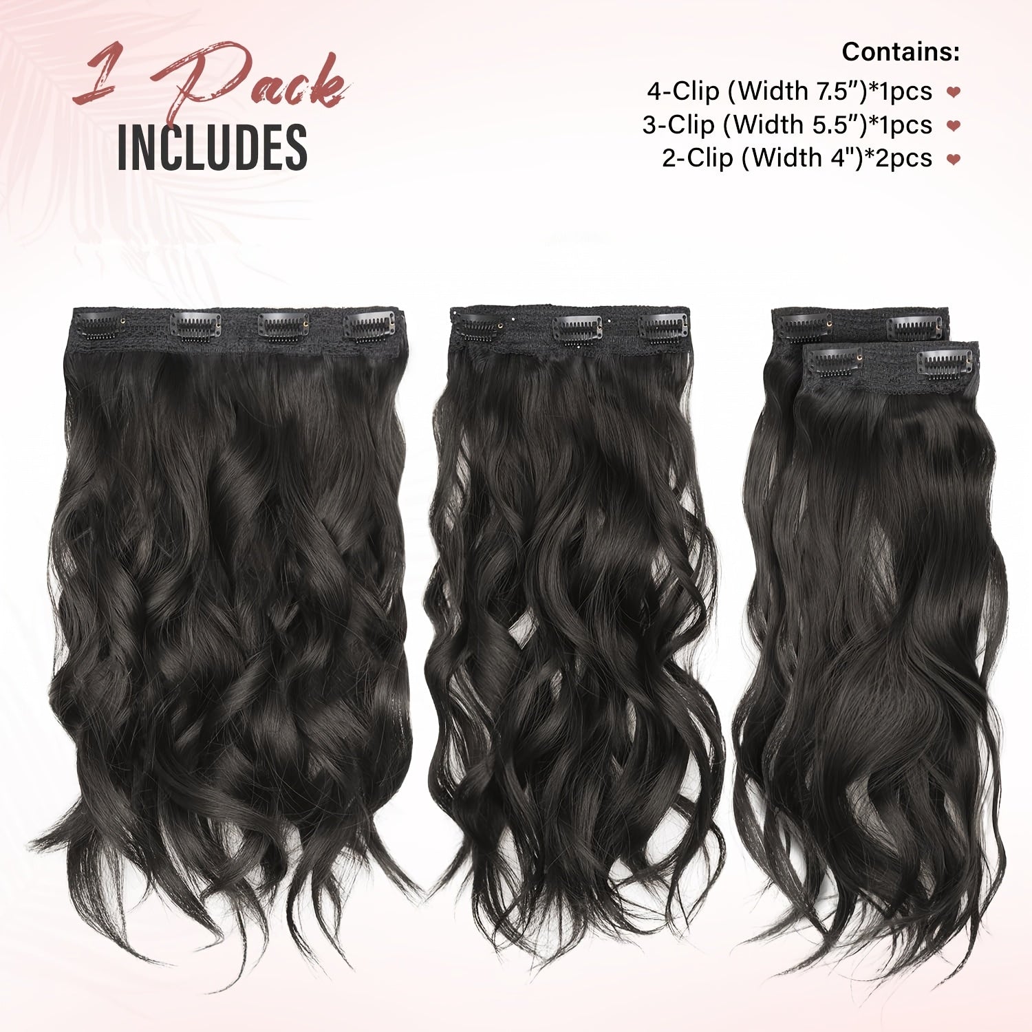 4pcs Daphine Clip In Hair Extensions for Women - Short Curly Wave with Invisible Lace Weft, Natural Soft Synthetic Hairpieces for Daily & Party Use, All Ethnicities