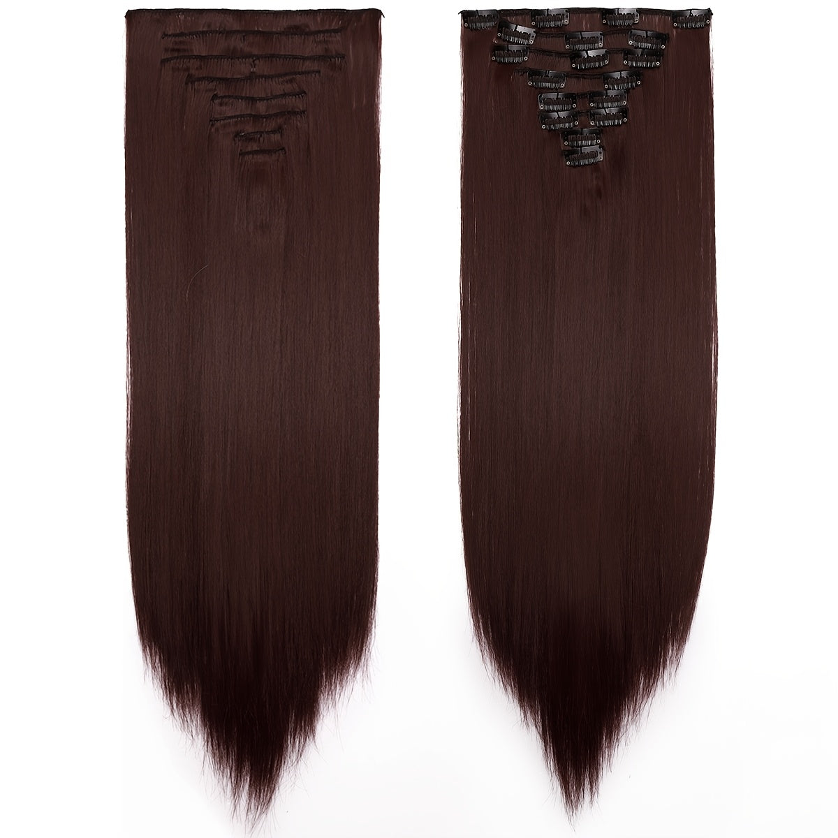 Benehair HAIR Hair Extensions Clip In 8pcs 18 Clips Synthetic Fiber Seamless 58.42cm Long Straight Full Head