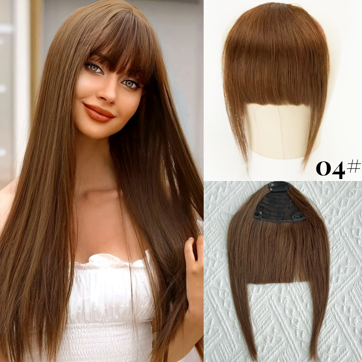 Elegant Women'S 100% Human Hair Bangs Clips, Platinum Blonde Remy Human Hair, 15.24cm Air Fringe Bangs Hairpiece for Women