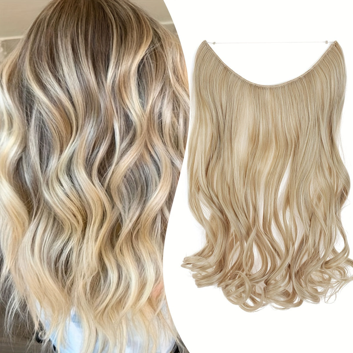 Hair Extensions Invisible Hair Extensions Secret Hidden Wire Long Curly Hair Pieces For Women Synthetic Halloween Christmas