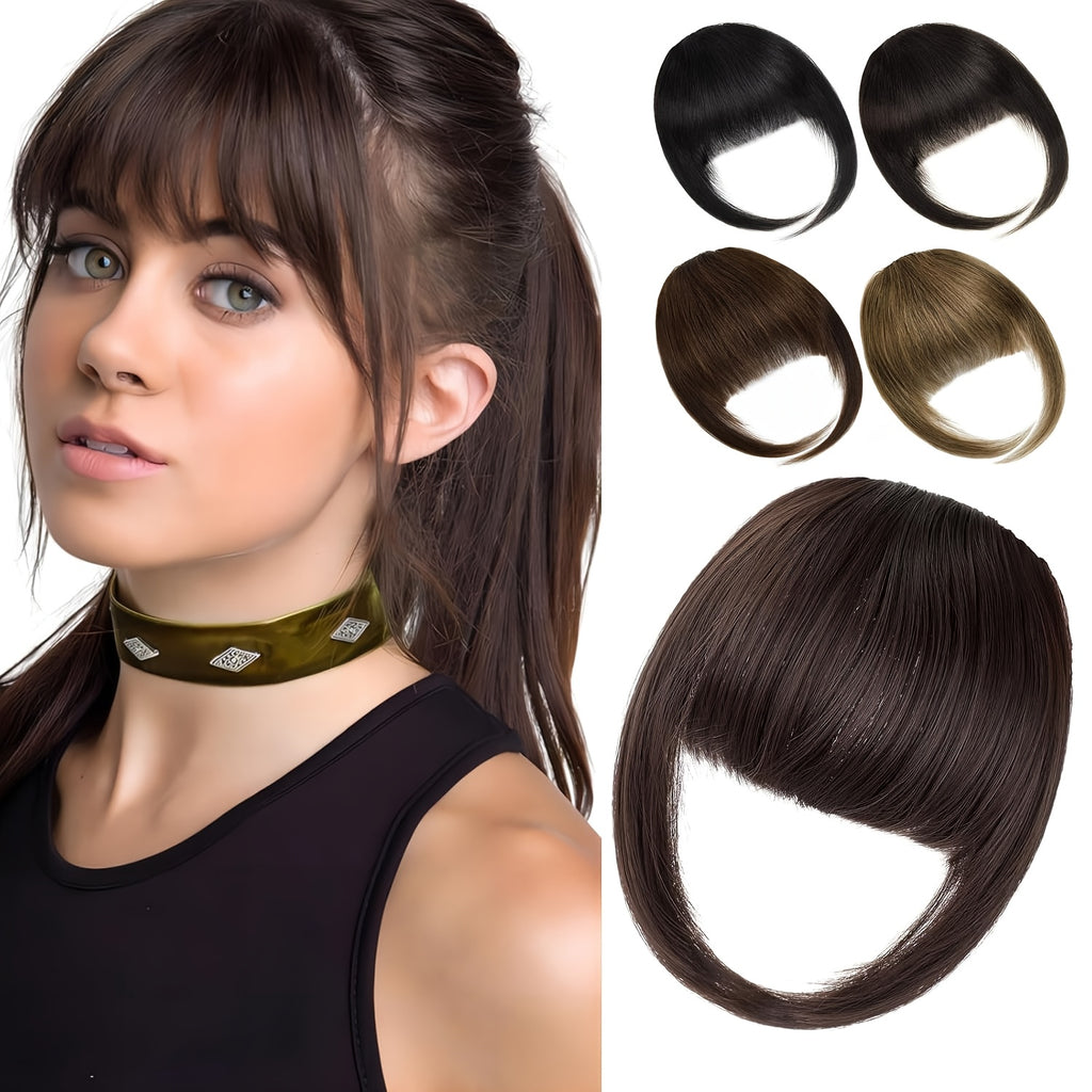 Clip-in Bangs 100% Human Hair Fringe Clip on Natural Hair Extensions Daily Party Fringe French Clip In Thick Natura Full Bangs
