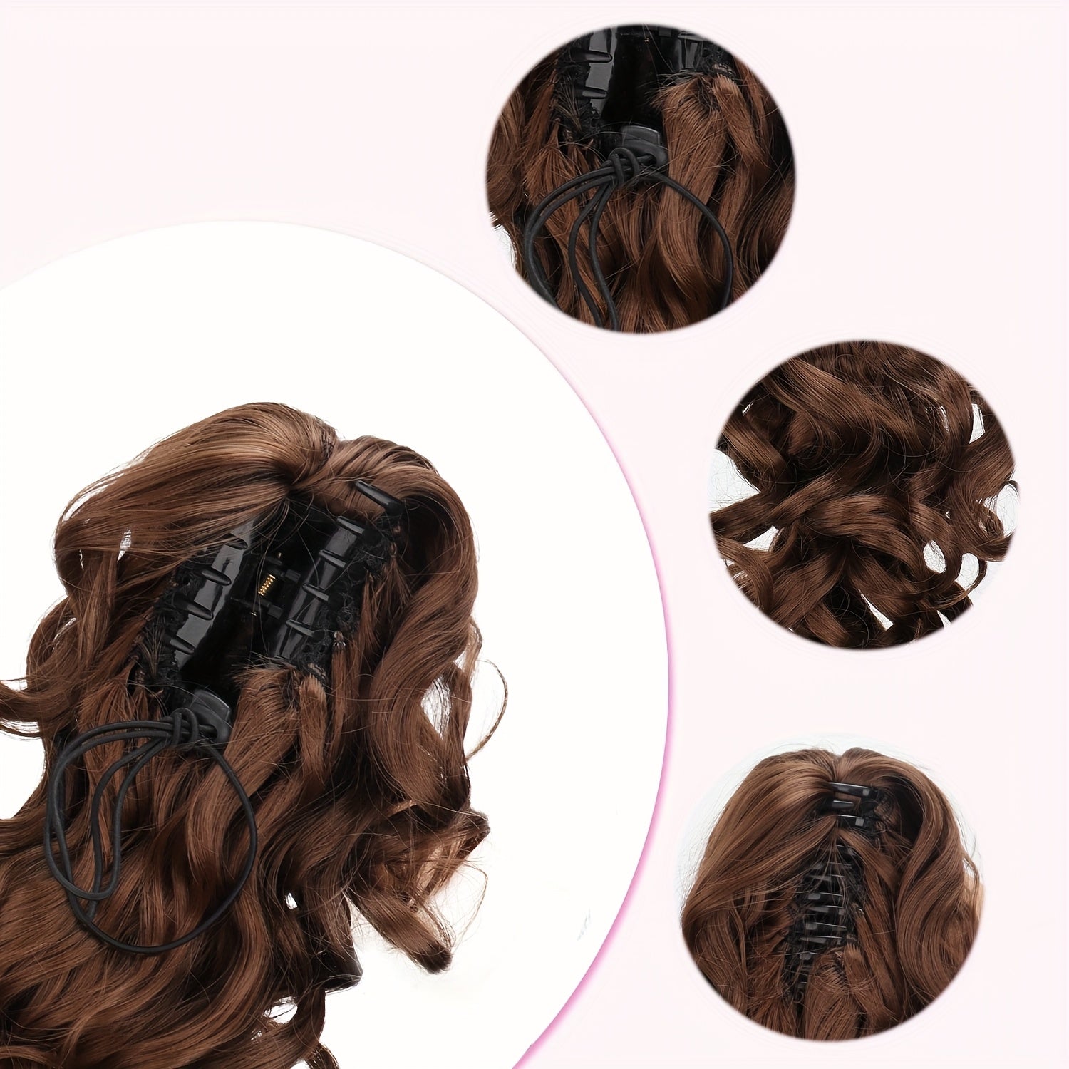 Vintage Ponytail Wig - Stylish Synthetic Heat-Resistant Hairpiece for Casual Attire, Perfect for Halloween and Christmas Celebrations