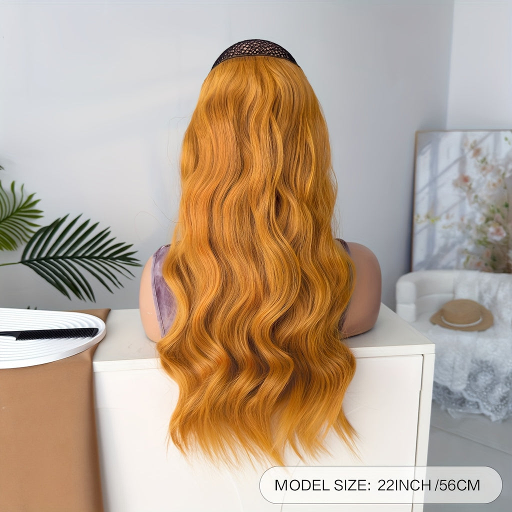YUSULAXI 22" Heat-Resistant Synthetic Hair Patch - Ombre Curly Wave Extensions for Women, Multi-Ethnic Friendly, Natural Look & Easy Maintenance for Daily Use