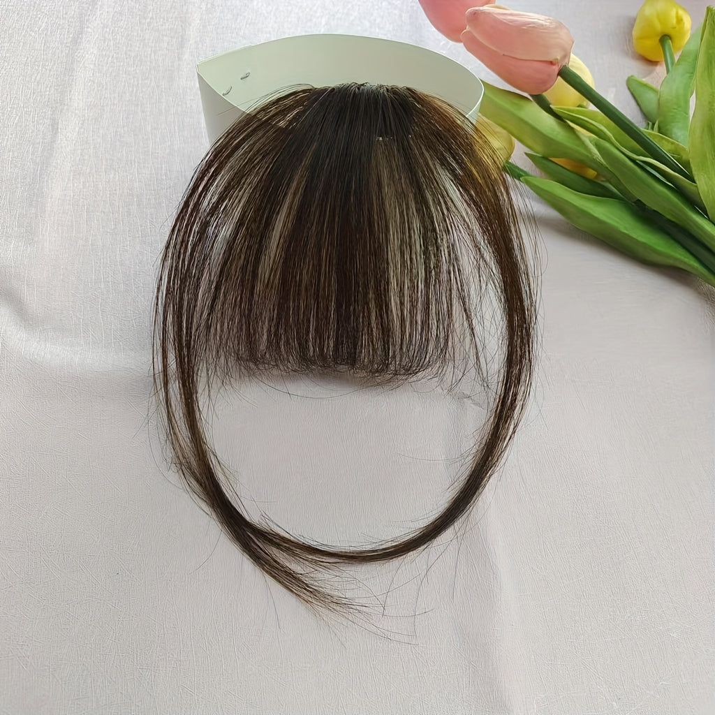Clip-In Bangs - Invisible & Seamless Lightweight 100% Human Hair, Wispy Bangs with Sideburns, Natural Curved Hair Extensions for Women, Daily Wear & Stylish Look, Stylish Hair Accessory | Natural Hair Look | Lightweight Hairpiece, Hair Extensions