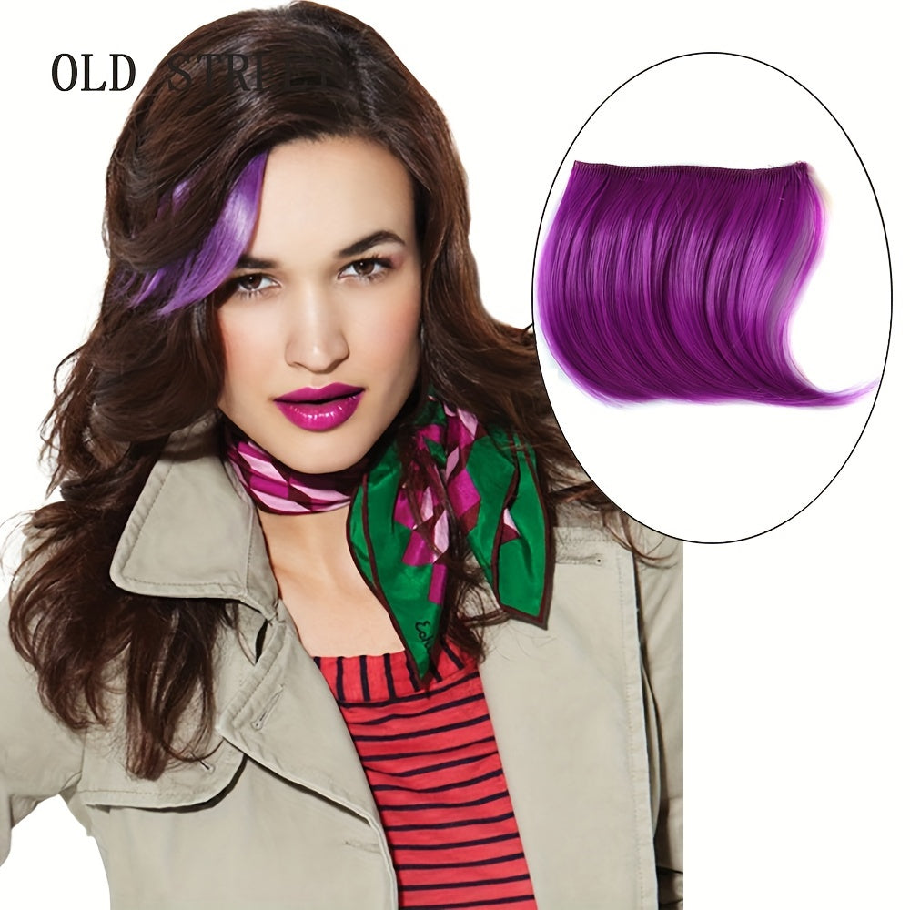 Colorful Fake Air Bangs Hair Clip-In Extension Synthetic Fiber Fringe False Hairpiece For Women For Music Festival Halloween Christmas