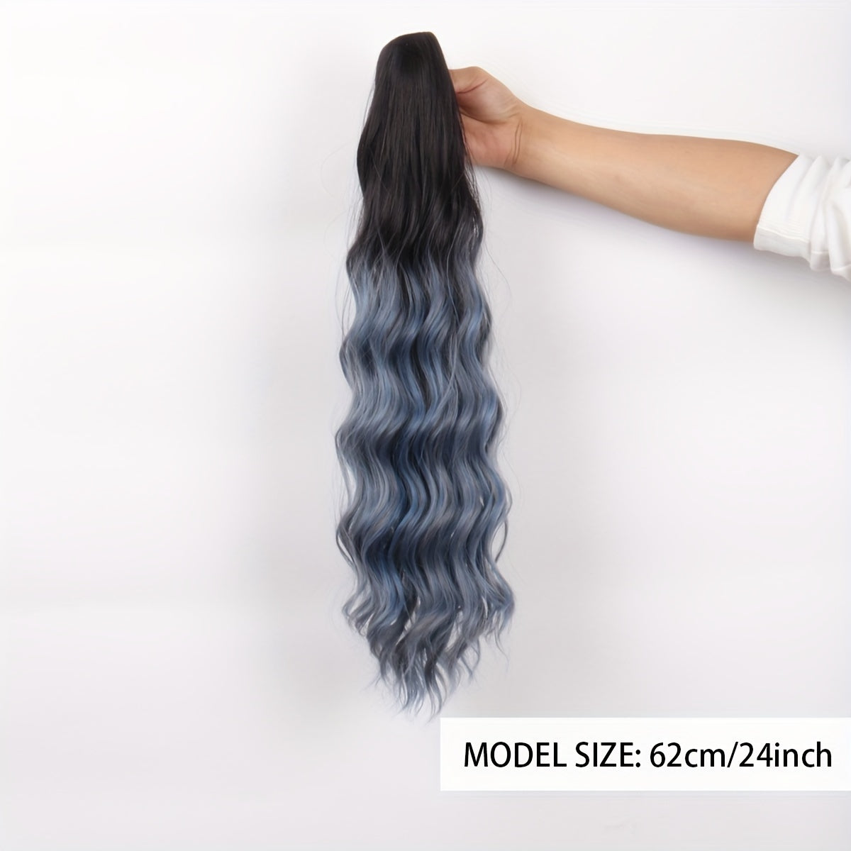 Purple Ponytail Extensions, Long Synthetic Pony Tails Hair Extensions Clip On Ponytails For Women, 60.96cm Claw Ponytail Extension Hair Piece Wavy High Pony Tails Synthetic Heat Friendly Fiber For Girls