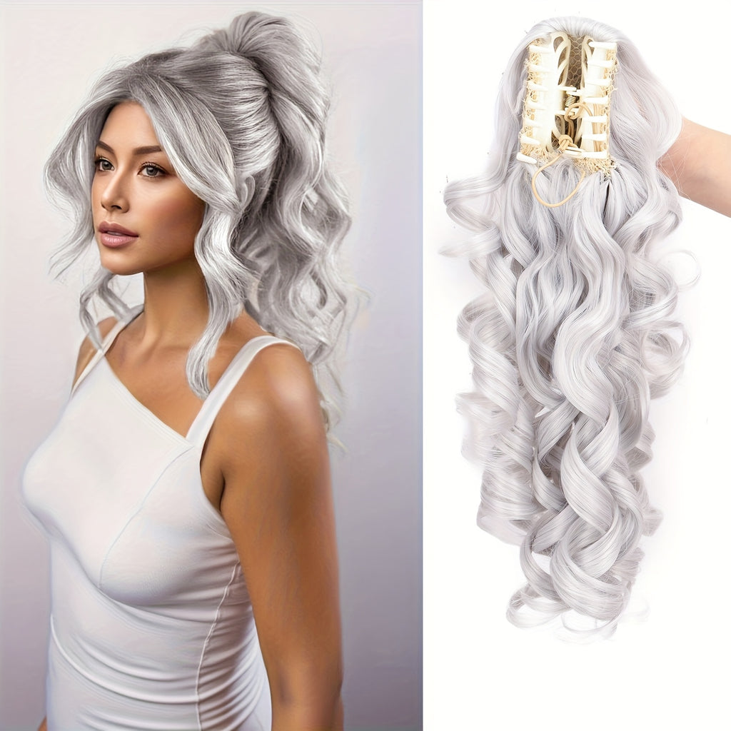 Vintage Ponytail Wig - Stylish Synthetic Heat-Resistant Hairpiece for Casual Attire, Perfect for Halloween and Christmas Celebrations