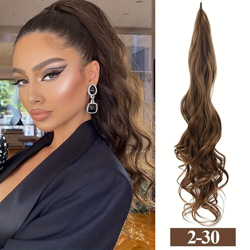 Ponytail Extension 81.28 cm Flexible Wrap Around Ponytail Hair Extensions Long Curly Pony Tails Hair Extensions Wavy Hair Ponytails Hairpieces for Women