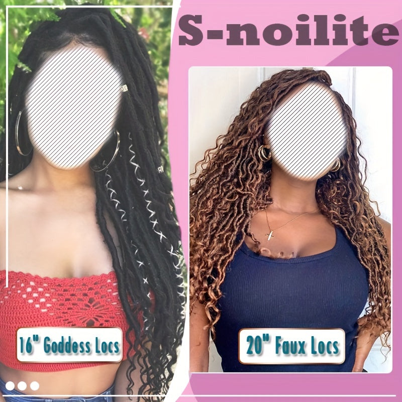 3Packs Goddess Box Braids Crochet Hair, 50.8 cm 40.64 cm Solid Ombre Boho Crochet Twist Braids Faux Locs With Curly Ends Dreadlocks 24 Strands/ Bulks For Black Women, Bohomian Box Braids Crochet Butterfly Locks Hair Extensions Soft Re-Looped
