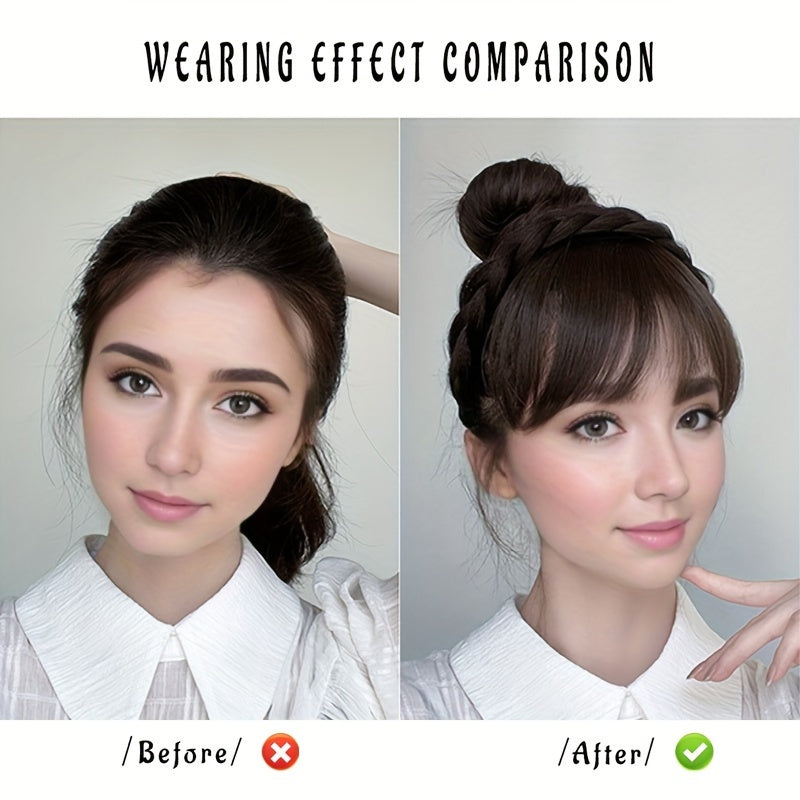 New Hair Accessories With Bangs Braids Headband Hair Extension High Temperature Synthetic Fiber Fake Hair For Women Daily Use Halloween Christmas