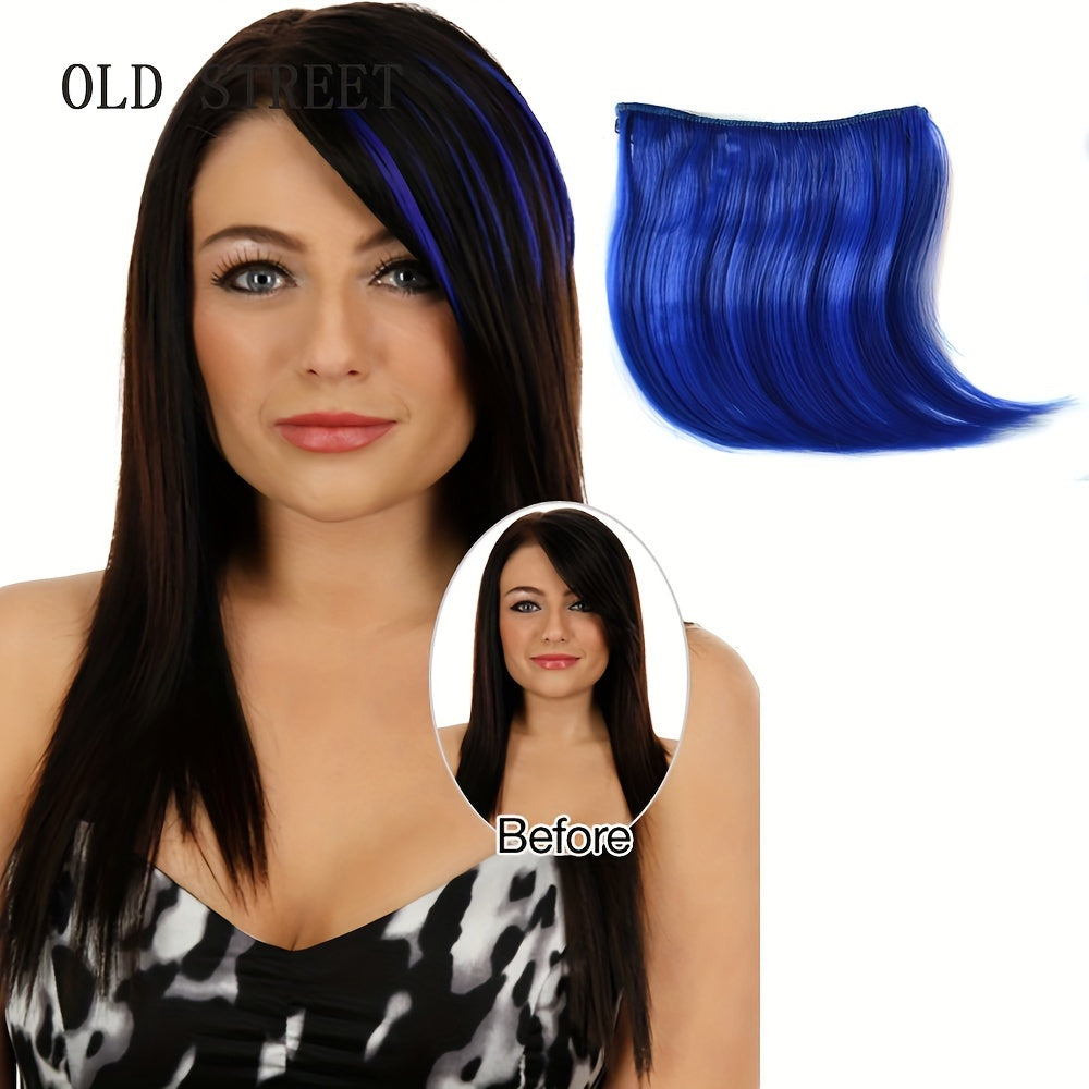 Colorful Fake Air Bangs Hair Clip-In Extension Synthetic Fiber Fringe False Hairpiece For Women For Music Festival Halloween Christmas