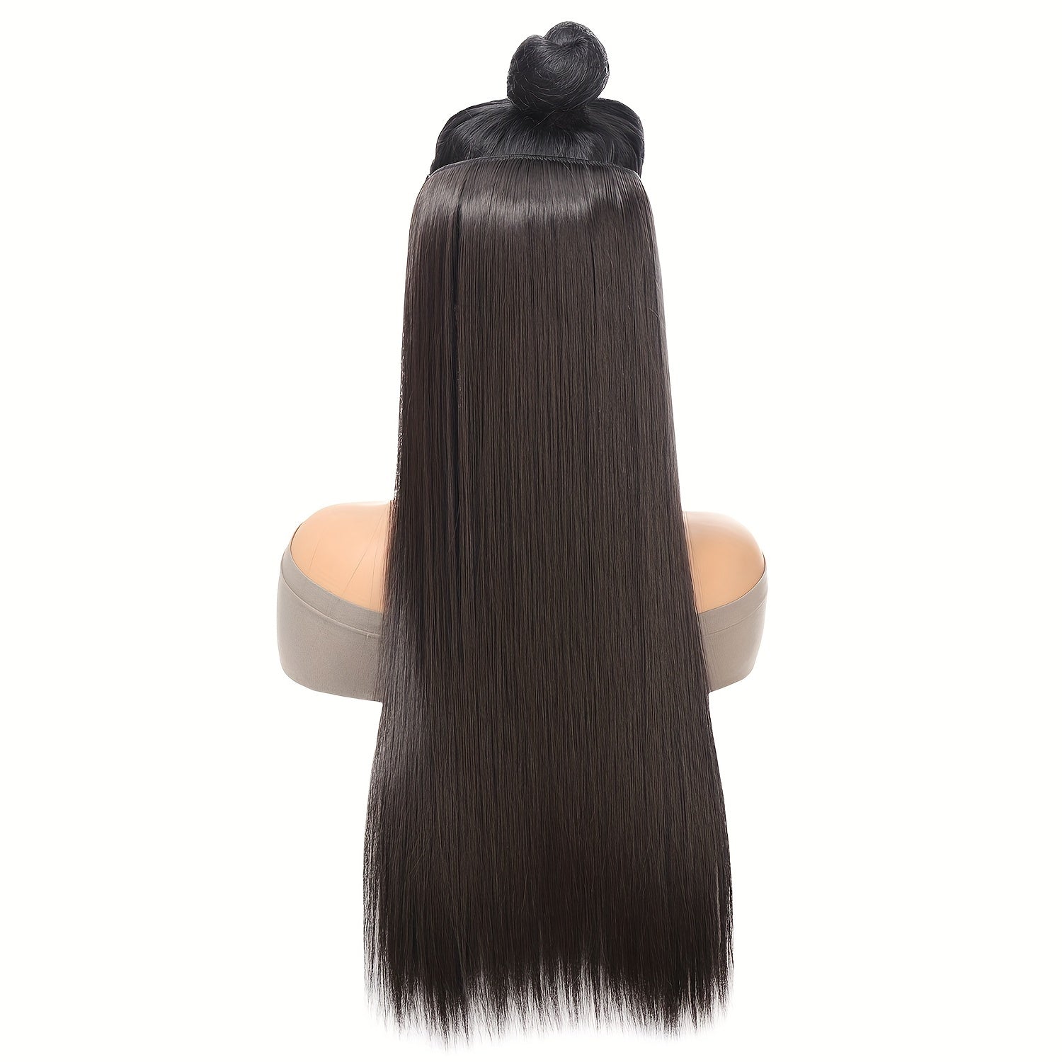 Synthesis Of The Line Type Hair Extensions Straight Hair Wig Piece One Hairpiece With Invisible Fish Line Transparent Wire Adjustable Size
