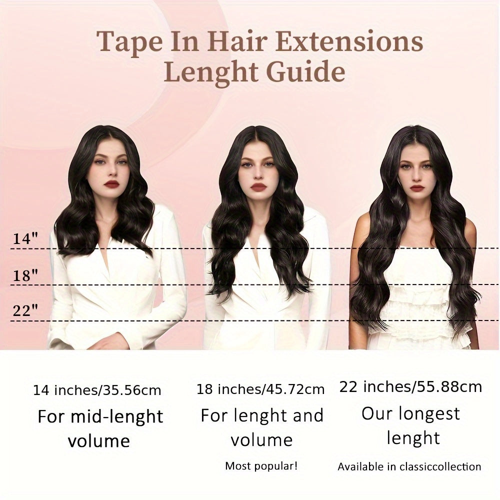 20pcs Straight Tape In 100% Human Hair Extensions 4/27Highlight Human Hairy Seamless Invisible for Thin Hair Woman Top Quality Thick Ends Healthy and Durable Human Hair Extensions Invisible Tape in for Salon Random Packaging Box: Pink or Green