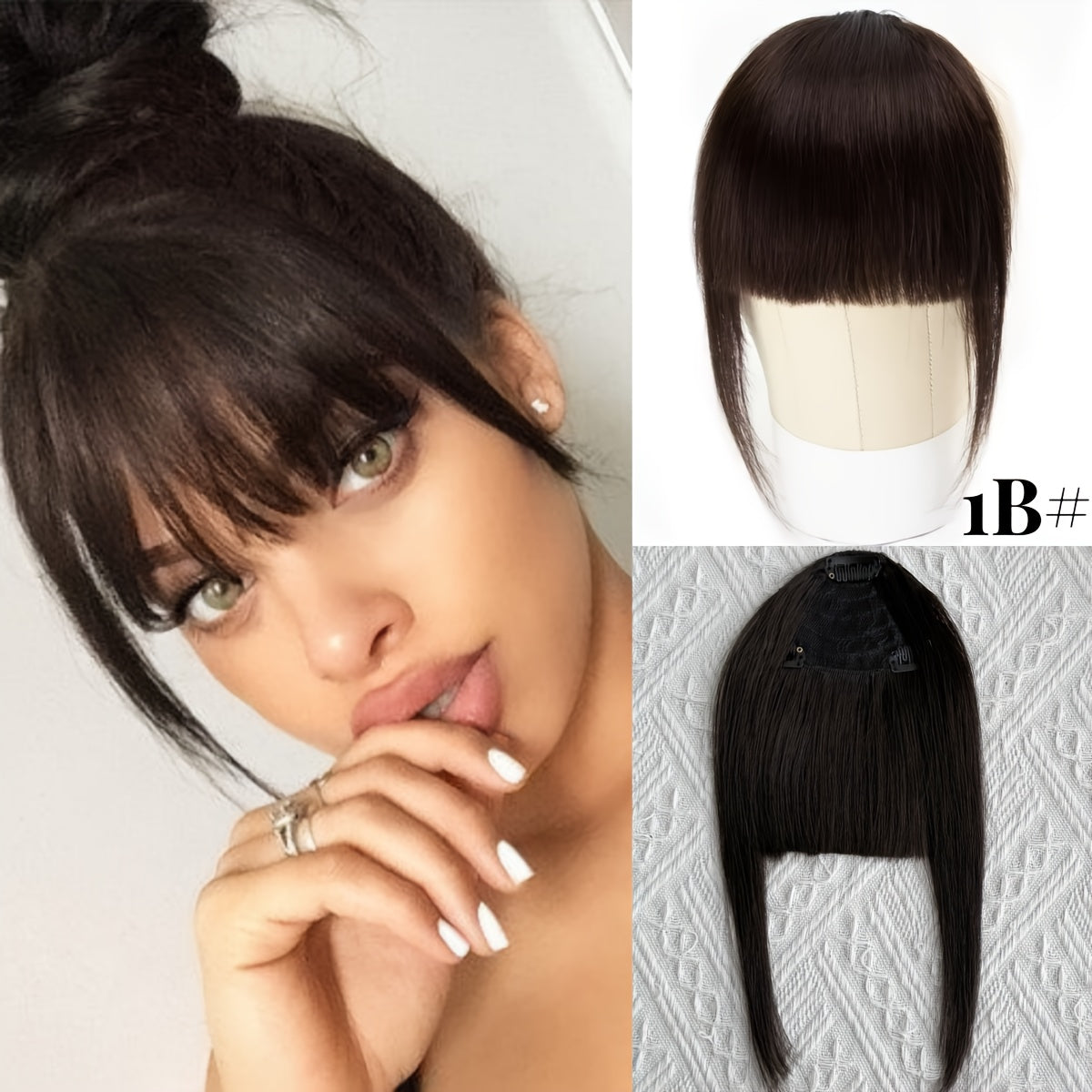 Elegant Women'S 100% Human Hair Bangs Clips, Platinum Blonde Remy Human Hair, 15.24cm Air Fringe Bangs Hairpiece for Women