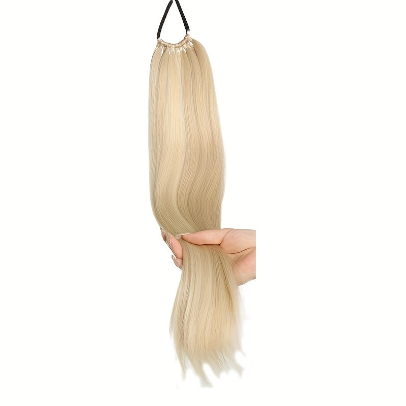 24-Inch Straight Synthetic Ponytail Extension for Women - Versatile Clip-In Hairpiece for Everyday & Special Occasions