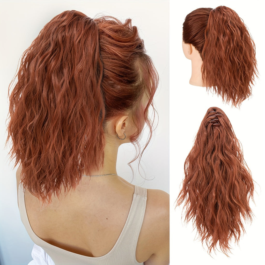 14inch Curly Wavy Fluffy Synthetic Ponytail Hairpieces - Add Volume, Style, and Elegance to Your Hair with Easy Clip-In Design - Perfect for Caucasian Women Seeking a Long, Luscious Look