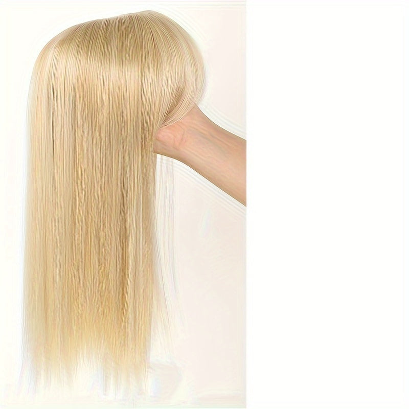35.56cm Hair Toppers for Women with Thinning Hair Synthetic Clip in Hair Pieces Large Base Wiglets with Bangs Hair Extension Hairpieces Synthetic Straight Hair pieces with Bangs