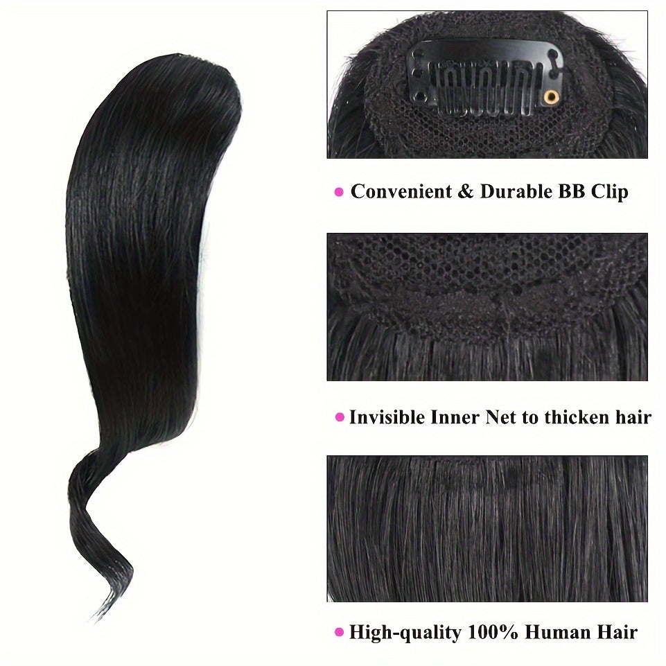 Side Hair Bangs 100% Human Hair Clip In Hair Extensions Elegant For Daily Use Cosplay Party Hair Bangs Valentine Gift - Style: Elegant; Gender: Women; Curl: Body Wave; Hair Material: Human Hair