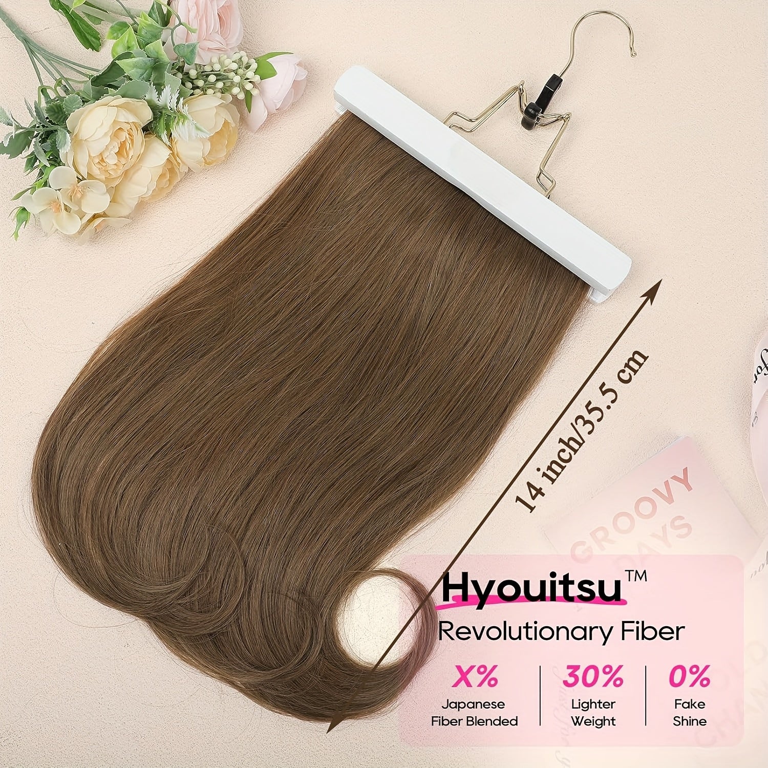 [Wavy Hair Extensions] 4pcs NAYOO Clip-In Short Beach Wavy Hair Extensions | Invisible Lace Weft, Natural Soft Hairpieces for Women, 14" Heat-Resistant Synthetic Hair, Easy Apply & Style for Everyday & Special Occasions