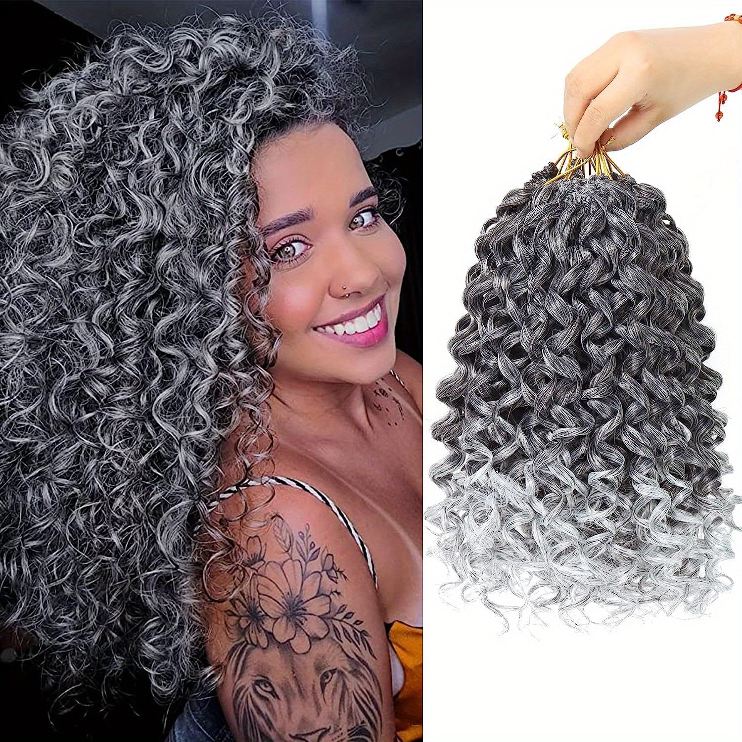 4 Packs Curl Crochet Hair Short Curly Crochet Hair For Women Water Wave Beach Curl Deep Twist Crochet Braids Synthetic Braiding Hair Extensions