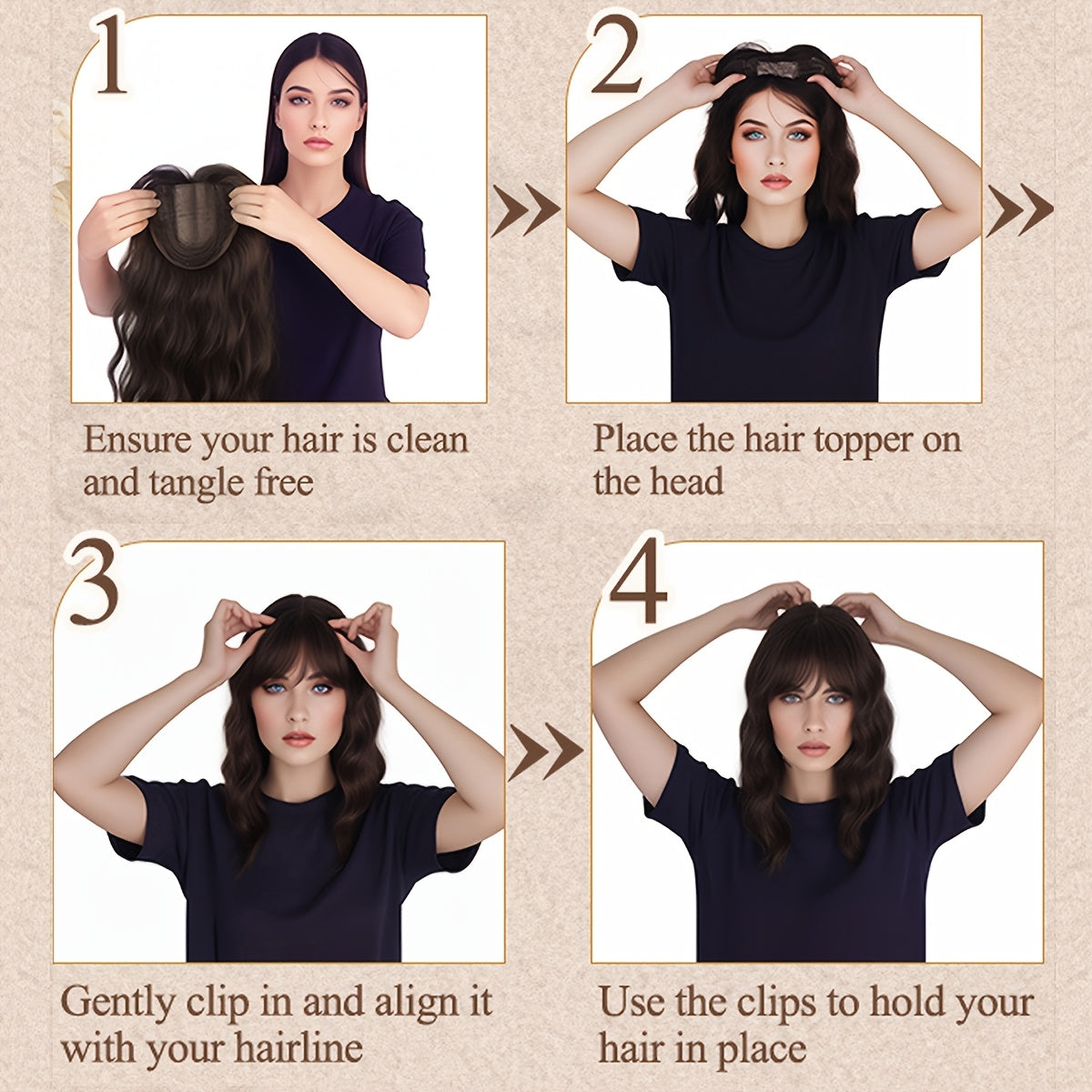 Seamless 3D Clip-In Bangs - Natural Look Straight Synthetic Hair Pieces for Women, Invisible White Hair Cover, Hair Clips