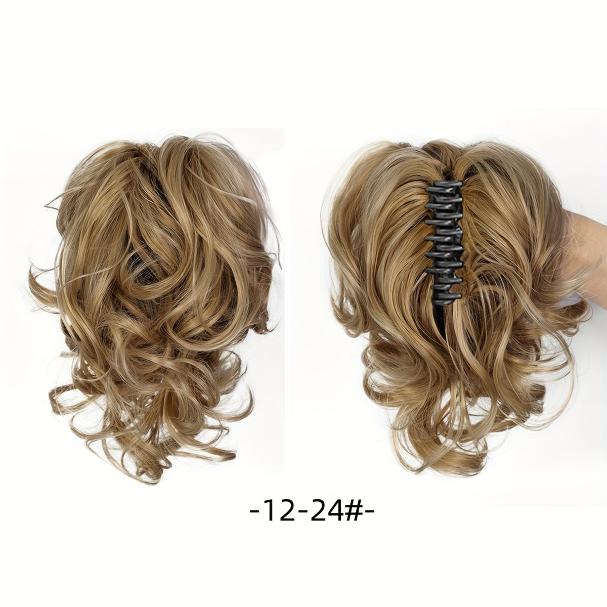 Elegant Curly Wave Ponytail Extension for Women, Fashionable Short Ponytail Clip-On Hairpiece with Volume and Texture