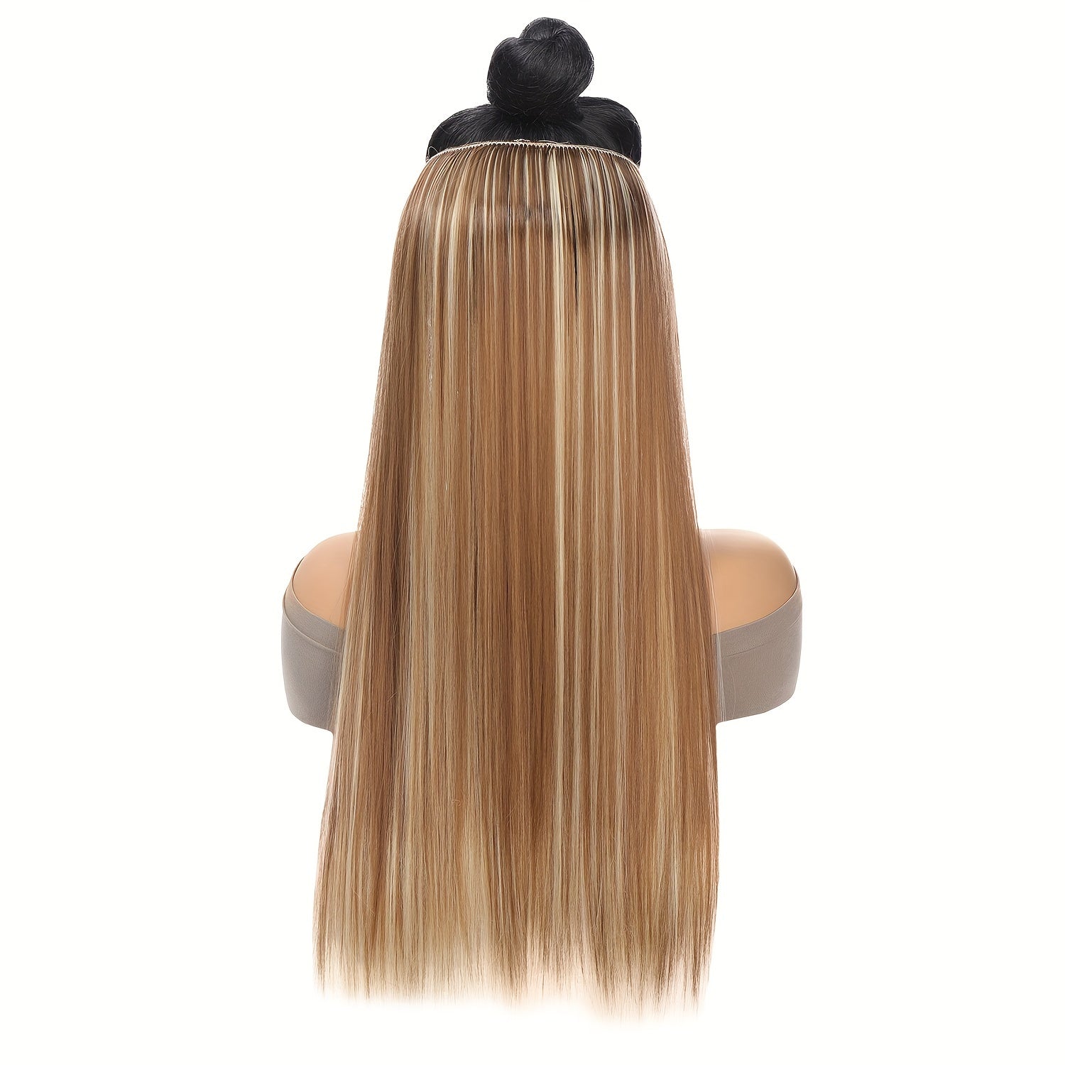 Synthesis Of The Line Type Hair Extensions Straight Hair Wig Piece One Hairpiece With Invisible Fish Line Transparent Wire Adjustable Size