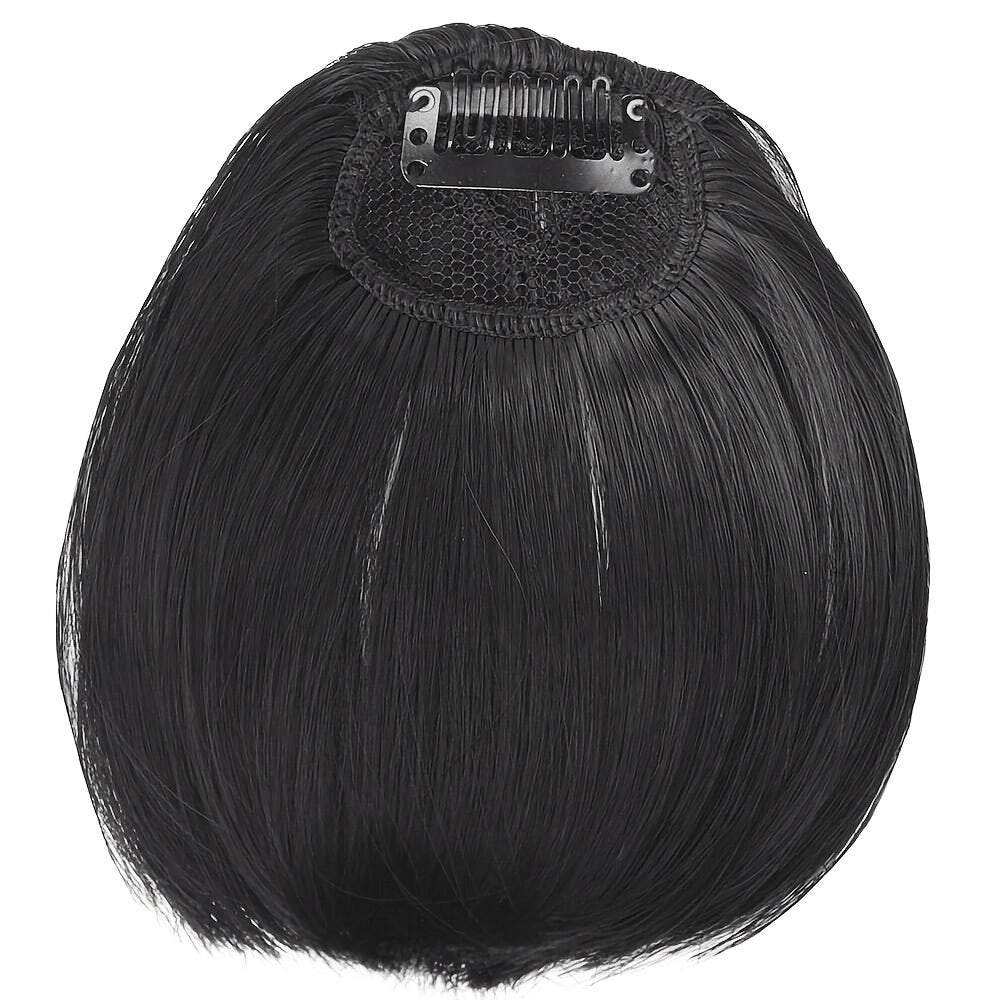 Chic Clip-In Bangs for Women - Straight, Natural Look with Temples | Versatile Hairpiece for All Hair Types