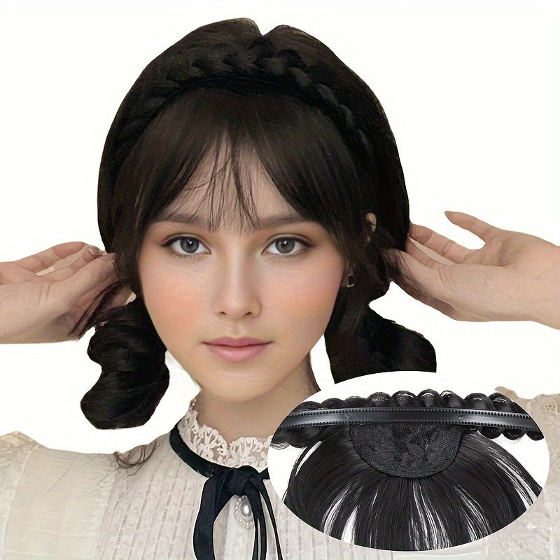 New Hair Accessories With Bangs Braids Headband Hair Extension High Temperature Synthetic Fiber Fake Hair For Women Daily Use Halloween Christmas