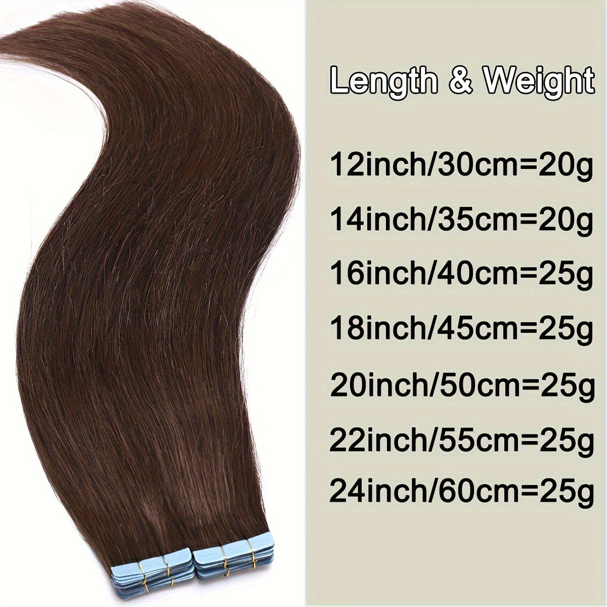 Tape In Hair Extensions Human Hair 100% Real Remy Human Hair Extensions Seamless Straight Hair Extensions Real Human Hair Tape In Extensions 30.48-60.96 cm 10 Pieces 25g/Set