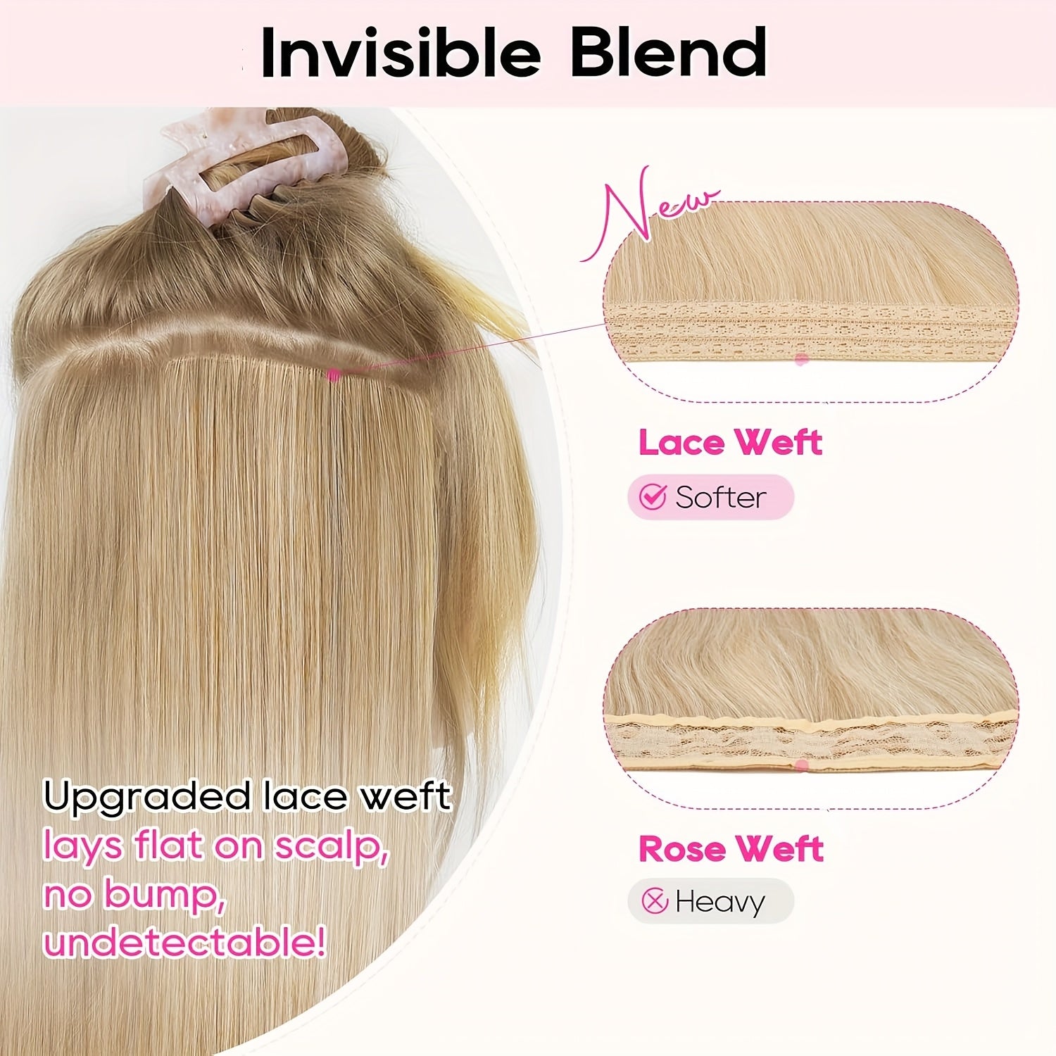 [Wavy Hair Extensions] 4pcs NAYOO Clip-In Short Beach Wavy Hair Extensions | Invisible Lace Weft, Natural Soft Hairpieces for Women, 14" Heat-Resistant Synthetic Hair, Easy Apply & Style for Everyday & Special Occasions