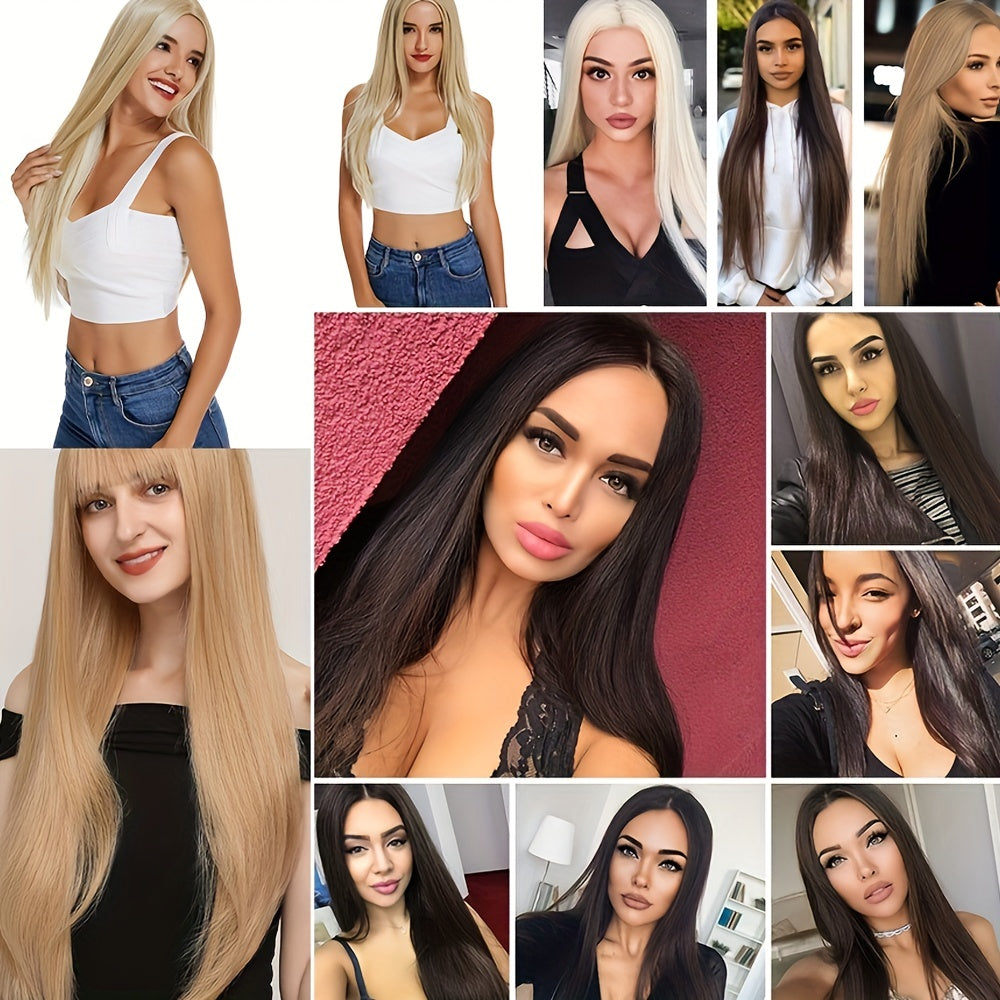 Natural Looking Long Straight Synthetic Hair Extensions - 1 pc Clip In Hair Pieces for Women Daily Use Hair Clips Hair Accessories Halloween Christmas