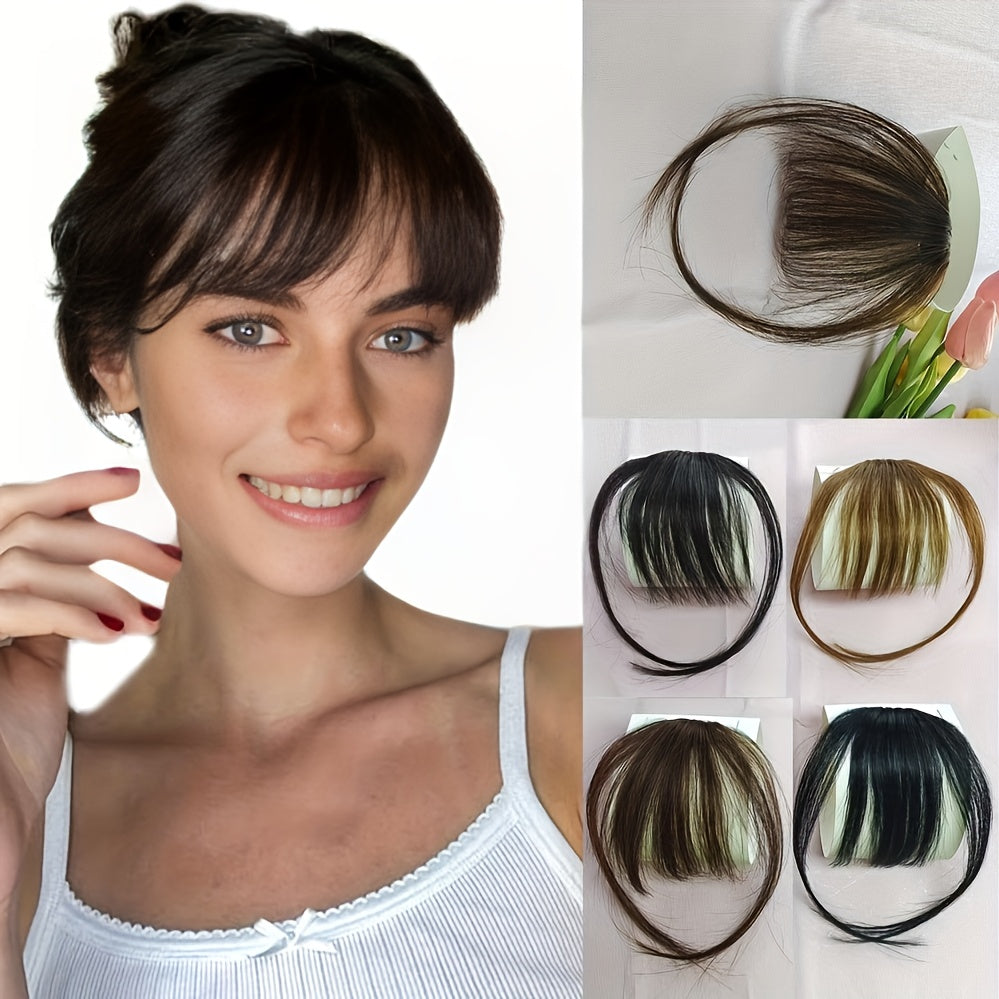 Clip-In Bangs - Invisible & Seamless Lightweight 100% Human Hair, Wispy Bangs with Sideburns, Natural Curved Hair Extensions for Women, Daily Wear & Stylish Look, Stylish Hair Accessory | Natural Hair Look | Lightweight Hairpiece, Hair Extensions