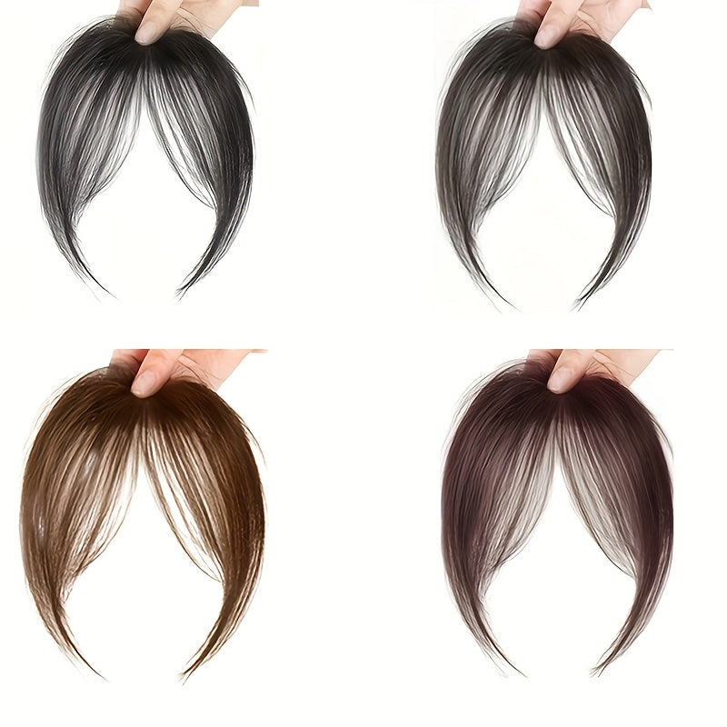 1pc Women's Natural Look Clip-In Bangs, 20.32 cm Straight Hair, High Temperature Fiber, Basic Style, Fluffy Daily Wear