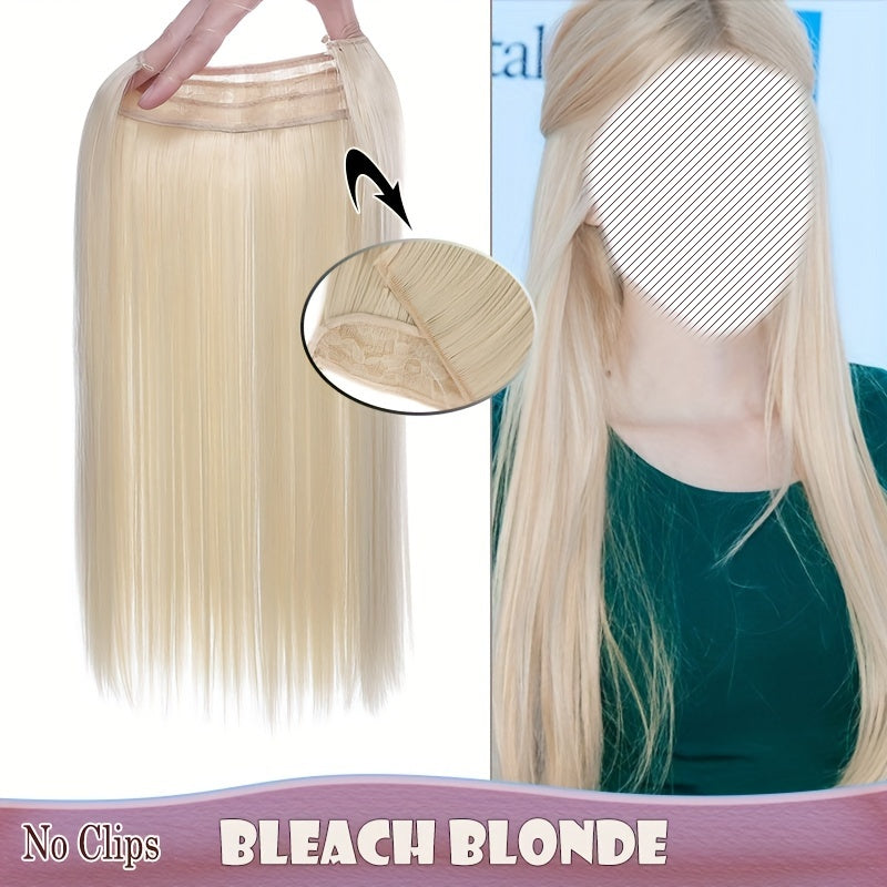 S-NOILITE Invisible Wire Hair Extensions - Adjustable Size, Breathable Lace Net, Synthetic Straight/Curly/Wavy Secret Headband for Women, Natural Look Highlighting Piece
