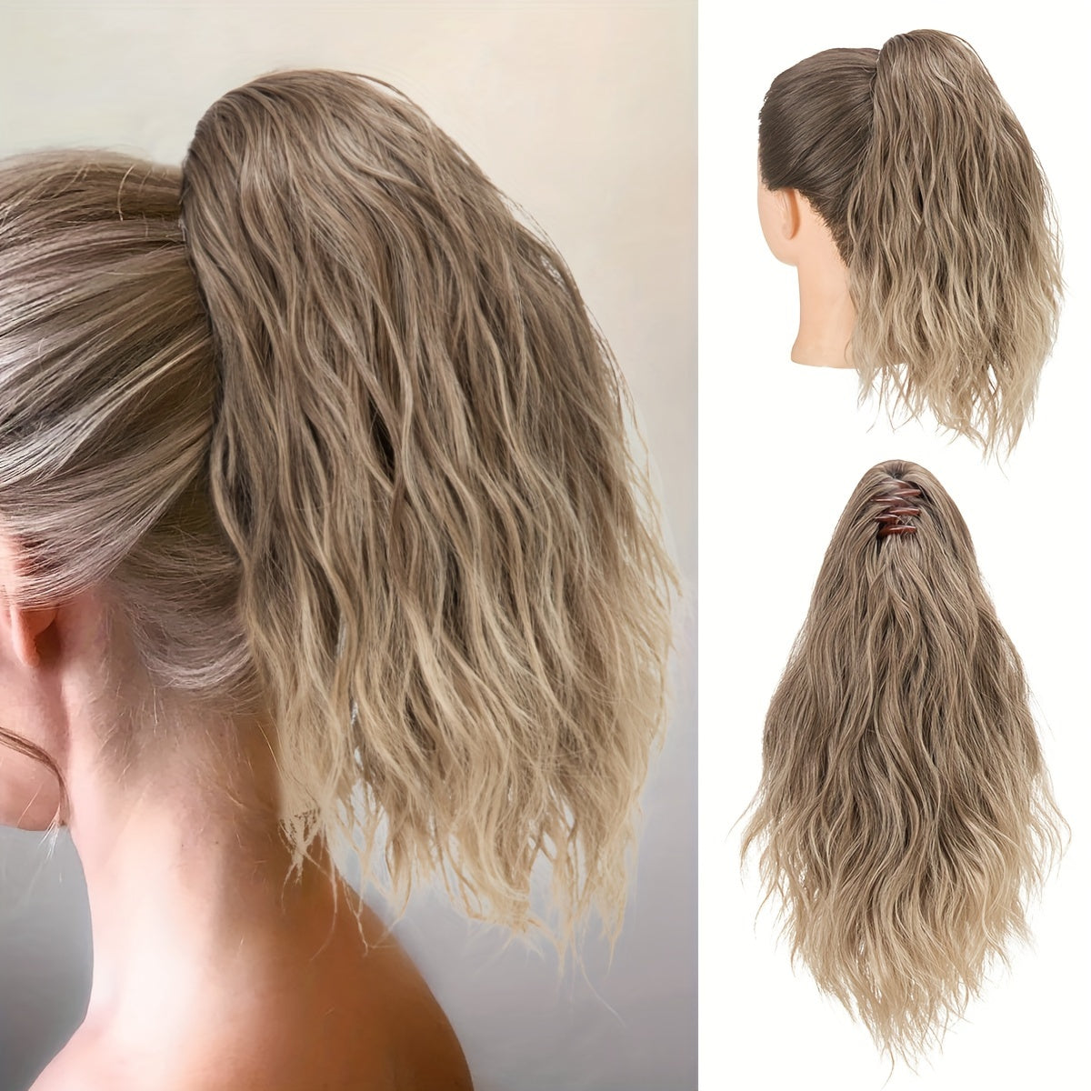 14inch Curly Wavy Fluffy Synthetic Ponytail Hairpieces - Add Volume, Style, and Elegance to Your Hair with Easy Clip-In Design - Perfect for Caucasian Women Seeking a Long, Luscious Look