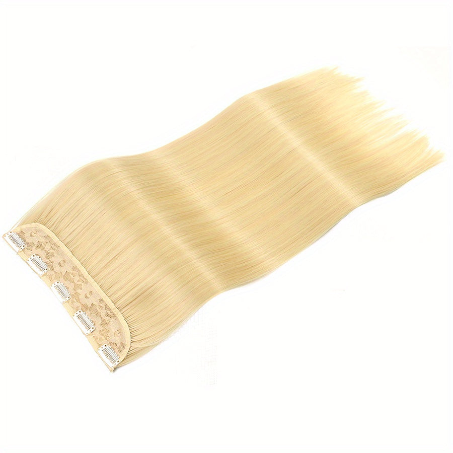 Natural Looking Long Straight Synthetic Hair Extensions - 1 pc Clip In Hair Pieces for Women Daily Use Hair Clips Hair Accessories Halloween Christmas