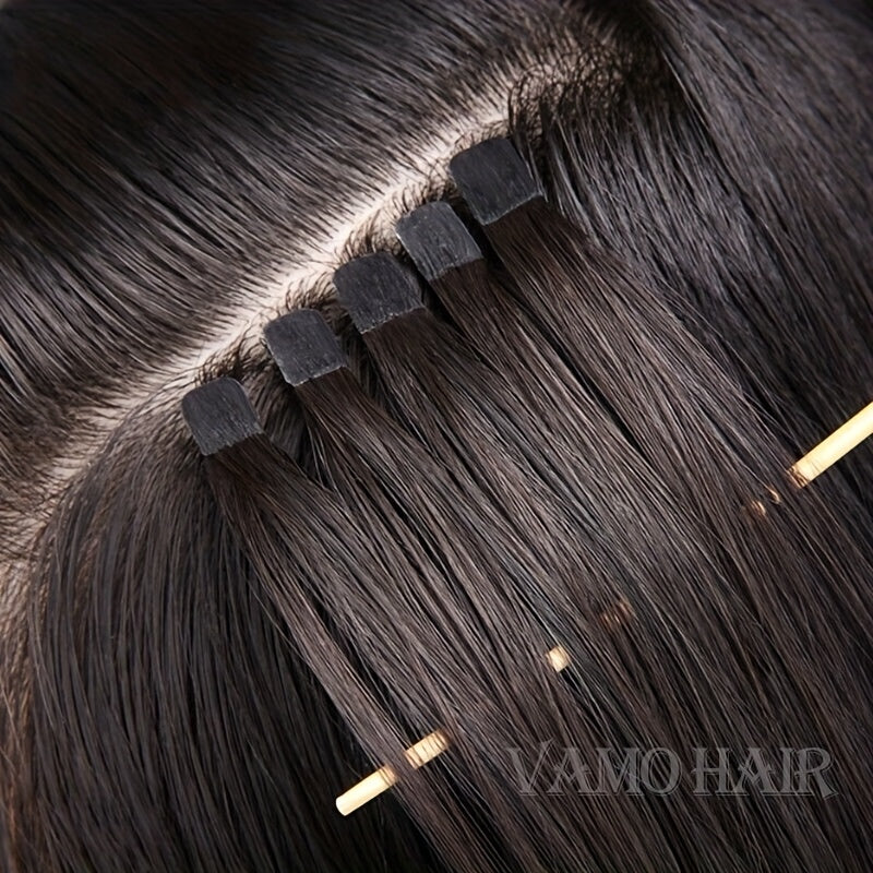 Invisible Seamless Tape-In Hair Extensions Ranging from 12 to 50.8 cm with Double-Sided Mini Tape.
